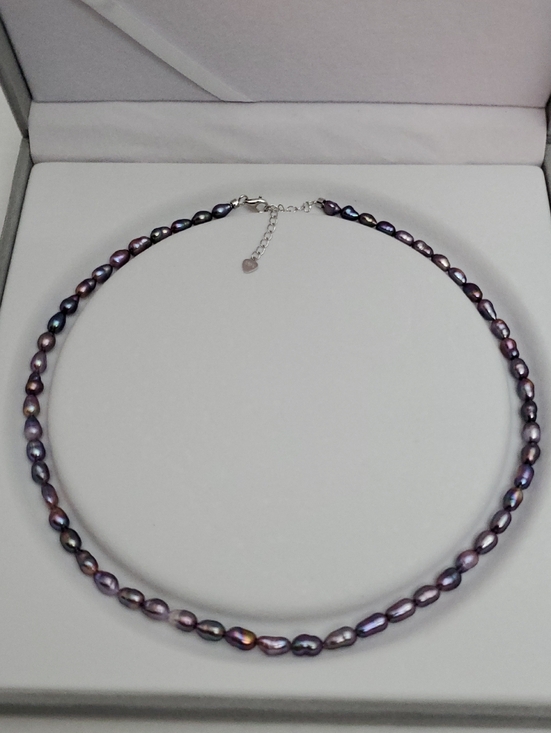 Jewelry - Freshwater Pearl Necklace in Iridescent Purple - Women's Jewelry